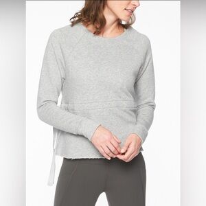 Athleta Studio Cinch Sweatshirt Crewneck French Terry Adjustable Pullover Medium